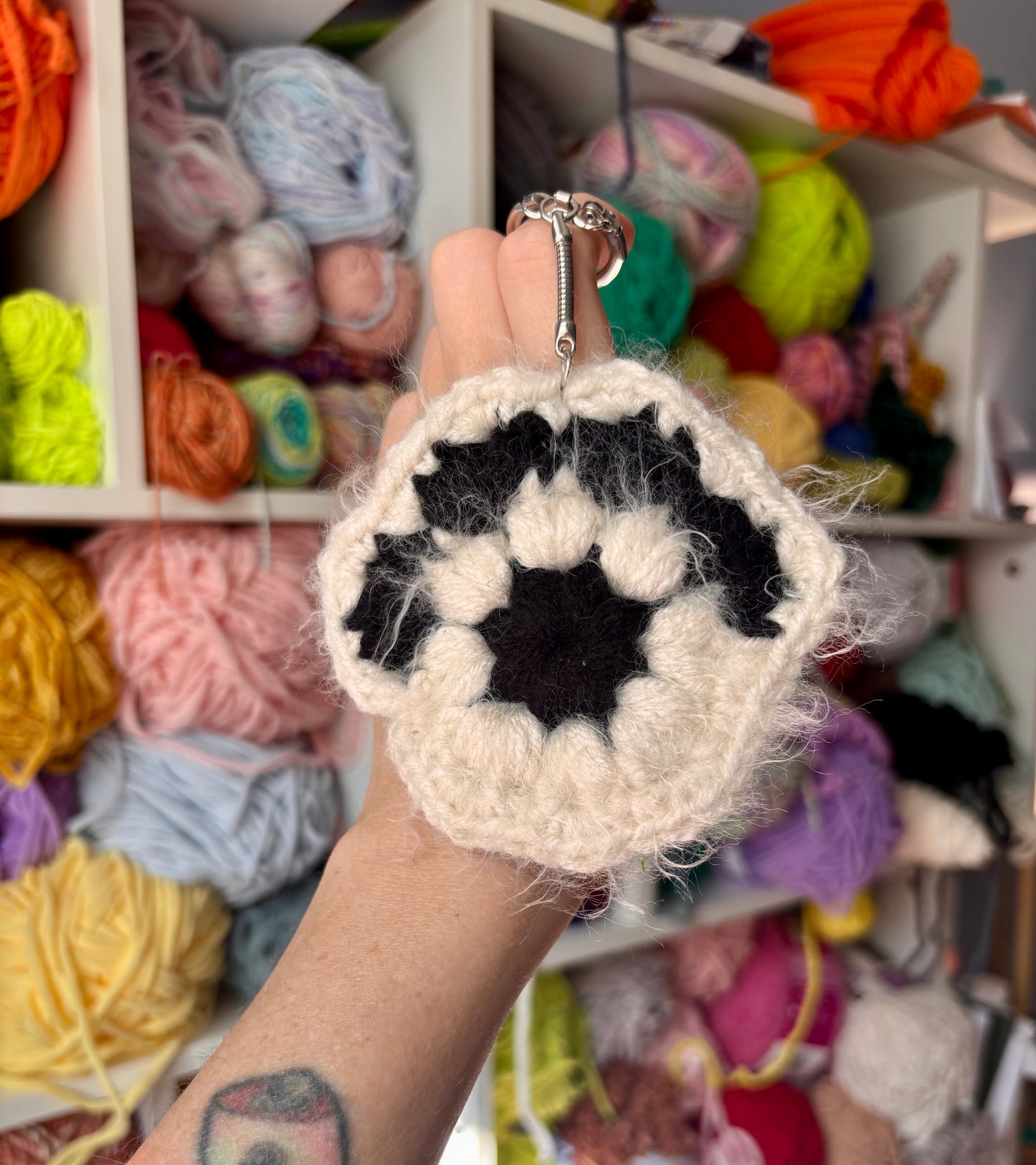 White Kitty Paw Keychain